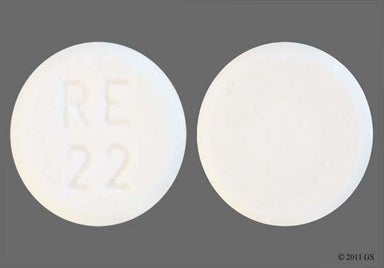 White Round RE 22 - Furosemide 20mg Tablet