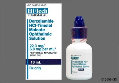 Colorless Not applicable - Dorzolamide Hydrochloride/Timolol Maleate 2%-0.5% Ophthalmic Solution