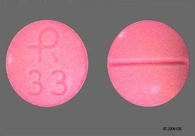 Pink Round LOGO 33 - Clonazepam 0.5mg Tablet