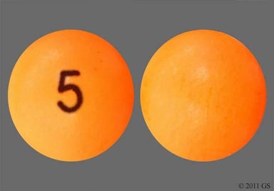 Orange Round 5 - Walgreens Gentle Laxative 5mg Enteric Coated Tablet