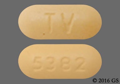 Yellow Oblong 5382 - Abacavir Sulfate/Lamivudine 600mg-300mg Tablet