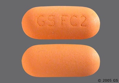 Orange Oblong GS FC2 - Abacavir Sulfate/Lamivudine 600mg-300mg Tablet