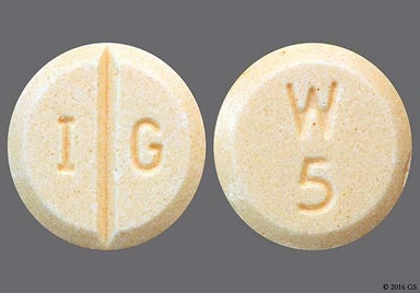 Peach Round I G - Warfarin Sodium 5mg Tablet