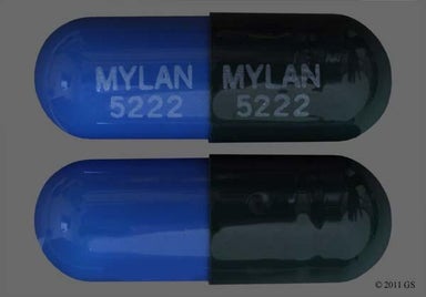 Blue, Green Capsule MYLAN 5222 MYLAN 5222 - Omeprazole 40mg Delayed-Release Capsule
