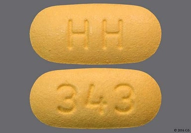 Yellow Oblong 343 And Hh - Valsartan 160mg Tablet