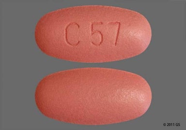 Red Oval C 57 - Olmesartan Medoxomil/Amlodipine/Hydrochlorothiazide 40mg-10mg-25mg Tablet