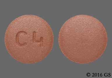 Brown Round C4 - Amlodipine/Olmesartan Medoxomil 10mg-40mg Tablet