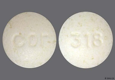 White Round cor - Acarbose 25mg Tablet