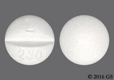 White Round L 230 - Metoprolol Tartrate/Hydrochlorothiazide 50mg-25mg Tablet