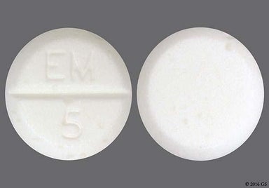 White Round EM 5 - Methimazole 5mg Tablet