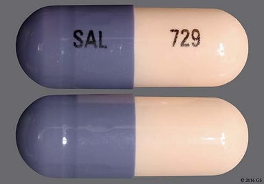 Gray, Pink Capsule SAL 729 - Vancomycin Hydrochloride 125mg Capsule
