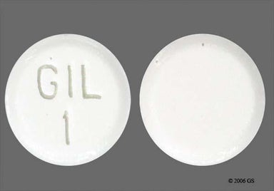 White Round Gil 1 - Rasagiline Mesylate 1mg Tablet