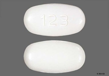 White Oblong 123 - Ibuprofen 800mg Tablet