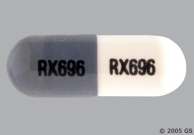 Gray, White Capsule RX696 RX696 - Minocycline Hydrochloride 100mg Capsule