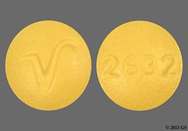 Yellow Round 2632 And V - Cyclobenzaprine Hydrochloride 10mg Tablet