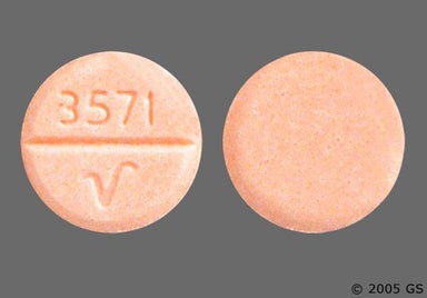 Peach Round 3571 V - Hydrochlorothiazide 25mg Tablet