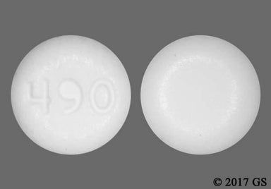 White Round 490 - Diphenoxylate Hydrochloride/Atropine Sulfate 2.5mg-0.025mg Tablet