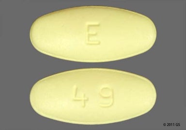 Yellow Oval 49 And E - Losartan Potassium/Hydrochlorothiazide 100mg-25mg Tablet