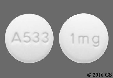 White Round 1Mg And A533 - Guanfacine 1mg Extended-Release Tablet