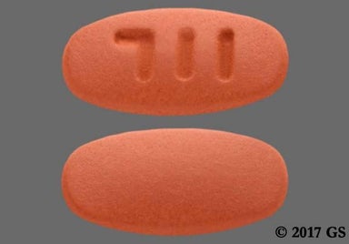 Red-Brown Oval 711 - Mesalamine 1.2g Delayed-Release Tablet