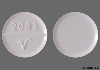 White Round 2083 V - Allopurinol 100mg Tablet