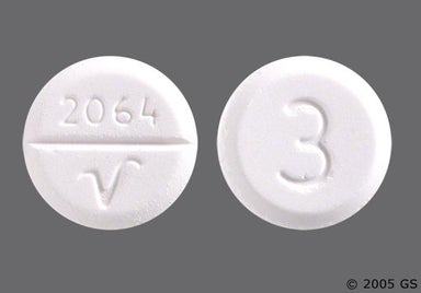 White Round 2064 V - Acetaminophen/Codeine Phosphate 300mg-30mg Tablet