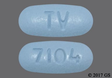Blue Oblong 7104 - Tenofovir Disoproxil Fumarate 300mg Tablet