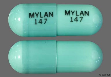 Green Capsule MYLAN 147 MYLAN 147 - Indomethacin 50mg Capsule