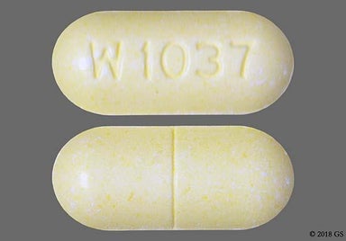 Yellow Oblong W 1037 - Methenamine Hippurate 1g Tablet