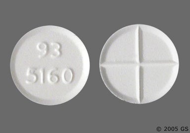 White Round 93 5160 - Tizanidine Hydrochloride 4mg Tablet