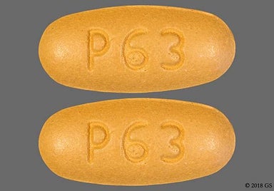 Beige Oval P63 - Ezetimibe/Simvastatin 10mg-40mg Tablet