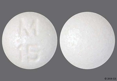White Round M 15 - Diphenoxylate Hydrochloride/Atropine Sulfate 2.5mg-0.025mg Tablet