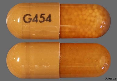 Brown Capsule G454 - Amphetamine/Dextroamphetamine Salts 20mg Extended-Release Capsule