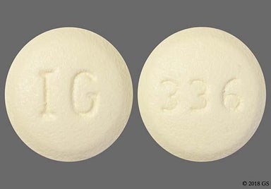 Yellow Round 336 - Trospium Chloride 20mg Tablet