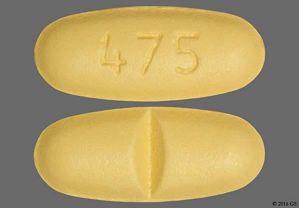 Yellow Oval 475 - Imatinib Mesylate 400mg Tablet.