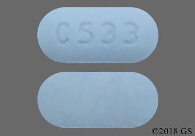 Blue Oblong C533 - Tenofovir Disoproxil Fumarate 300mg Tablet