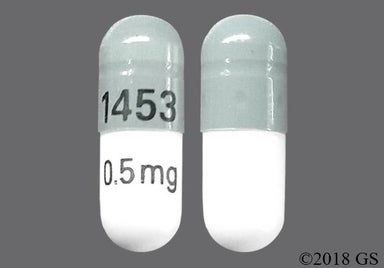 Gray And White 1453 0.5 Mg - Anagrelide Hydrochloride 0.5mg Capsule