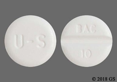 White Round BAC 10 - Baclofen 10mg Tablet