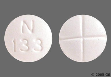 White Round N 133 - Captopril 25mg Tablet