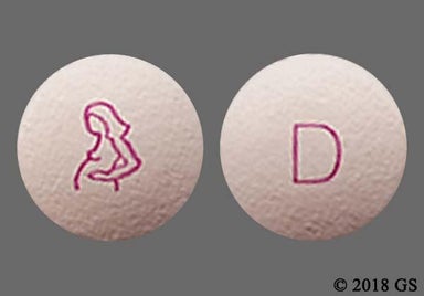 Pink Round D And Logo - Bonjesta 20mg-20mg Extended-Release Tablet