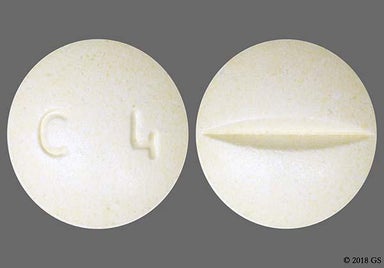 Yellow Round C 4 - Doxazosin Mesylate 4mg Tablet