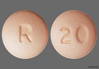 Pink Round R And 20 - Rosuvastatin Calcium 20mg Tablet