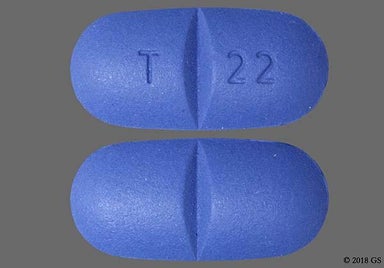 Blue Oblong T 22 - Naproxen Sodium 550mg Tablet