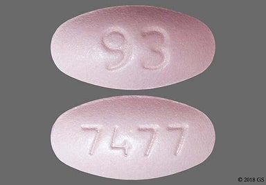 Purple Oval 7477 - Mycophenolate Mofetil 500mg Tablet