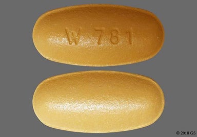 Orange-brown Oval W781 - Entacapone 200mg Tablet