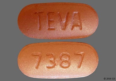 Pink Oval Teva And 7387 - Moxifloxacin Hydrochloride 400mg Tablet