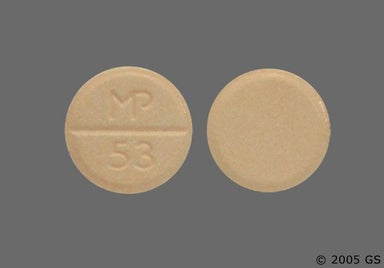 Peach Round LOGO 53 - Prednisone 20mg Tablet
