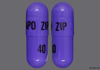 Purple Capsule APO ZIP 40 - Ziprasidone Hydrochloride 40mg Capsule