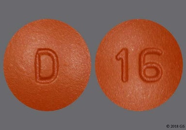 Brown Round 16 And D - Quinapril Hydrochloride 20mg Tablet