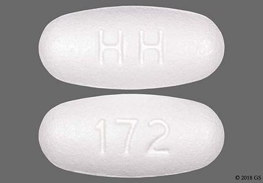 White Oval Hh And 172 - Levetiracetam 500mg Extended-Release Tablet